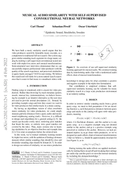 Musical Audio Similarity with Self-supervised Convolutional Neural
  Networks