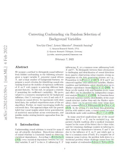 Correcting Confounding via Random Selection of Background Variables