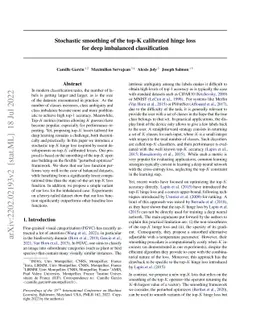Stochastic smoothing of the top-K calibrated hinge loss for deep
  imbalanced classification