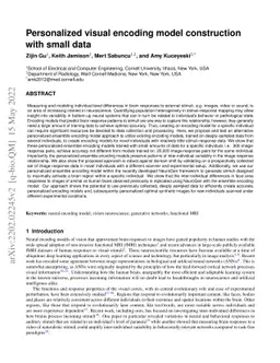 Personalized visual encoding model construction with small data