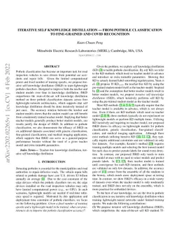 Iterative Self Knowledge Distillation -- From Pothole Classification to
  Fine-Grained and COVID Recognition