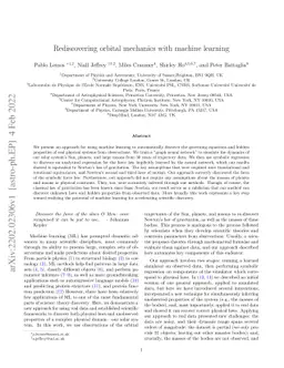 Rediscovering orbital mechanics with machine learning