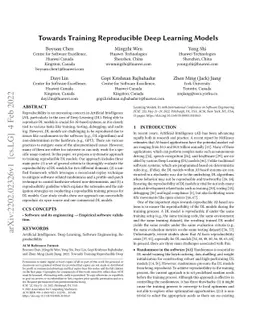 Towards Training Reproducible Deep Learning Models