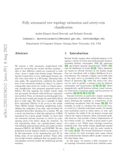 Fully Automated Tree Topology Estimation and Artery-Vein Classification