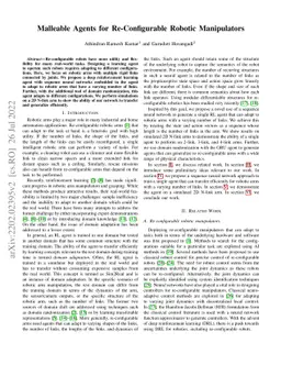 Malleable Agents for Re-Configurable Robotic Manipulators