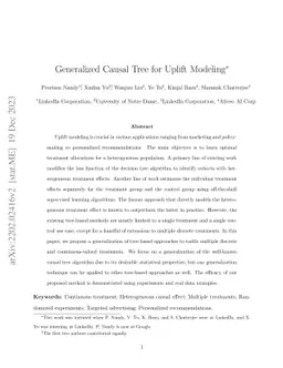 Generalized Causal Tree for Uplift Modeling