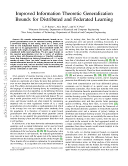 Improved Information Theoretic Generalization Bounds for Distributed and
  Federated Learning
