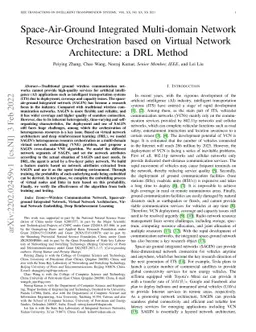 Space-Air-Ground Integrated Multi-domain Network Resource Orchestration
  based on Virtual Network Architecture: a DRL Method