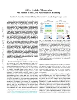 ASHA: Assistive Teleoperation via Human-in-the-Loop Reinforcement
  Learning