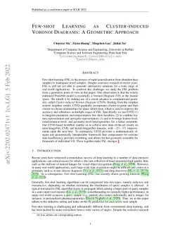 Few-shot Learning as Cluster-induced Voronoi Diagrams: A Geometric
  Approach
