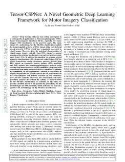 Tensor-CSPNet: A Novel Geometric Deep Learning Framework for Motor
  Imagery Classification