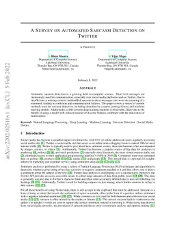 A Survey on Automated Sarcasm Detection on Twitter