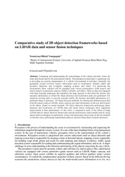 Comparative study of 3D object detection frameworks based on LiDAR data
  and sensor fusion techniques