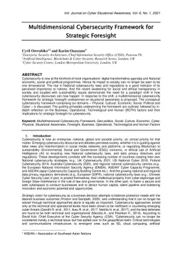 Multidimensional Cybersecurity Framework for Strategic Foresight