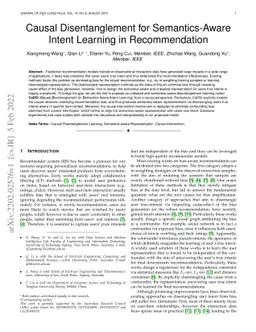 Causal Disentanglement for Semantics-Aware Intent Learning in
  Recommendation