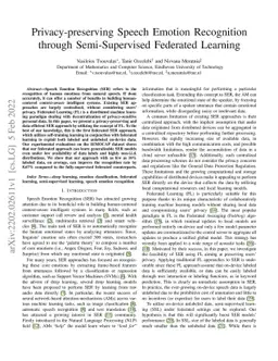 Privacy-preserving Speech Emotion Recognition through Semi-Supervised
  Federated Learning