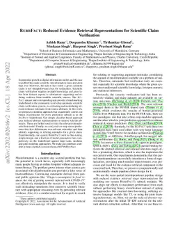 RerrFact: Reduced Evidence Retrieval Representations for Scientific
  Claim Verification