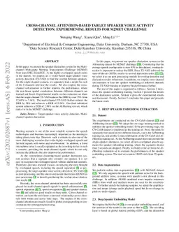 Cross-Channel Attention-Based Target Speaker Voice Activity Detection:
  Experimental Results for M2MeT Challenge