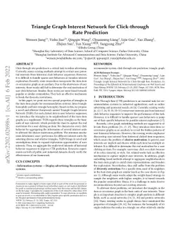 Triangle Graph Interest Network for Click-through Rate Prediction