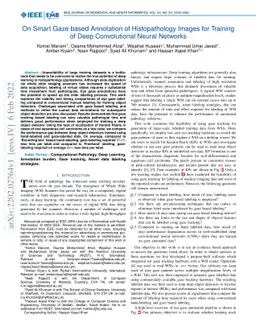 On Smart Gaze based Annotation of Histopathology Images for Training of
  Deep Convolutional Neural Networks