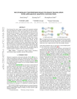 Multi-domain Unsupervised Image-to-Image Translation with Appearance
  Adaptive Convolution