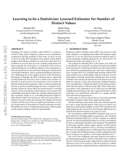 Learning to be a Statistician: Learned Estimator for Number of Distinct
  Values