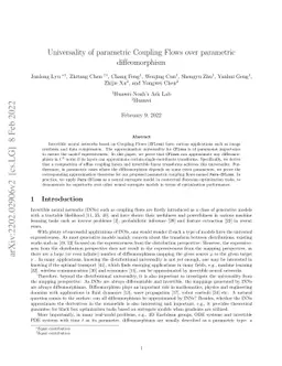 Universality of parametric Coupling Flows over parametric
  diffeomorphisms