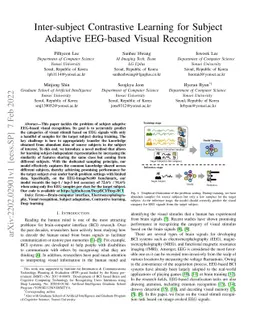 Inter-subject Contrastive Learning for Subject Adaptive EEG-based Visual
  Recognition