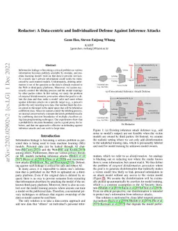 Redactor: A Data-centric and Individualized Defense Against Inference
  Attacks