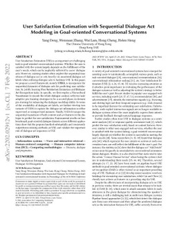User Satisfaction Estimation with Sequential Dialogue Act Modeling in
  Goal-oriented Conversational Systems