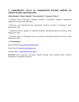 A comprehensive survey on computational learning methods for analysis of
  gene expression data