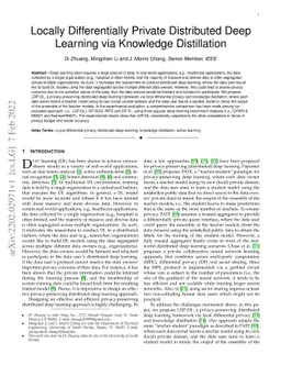 Locally Differentially Private Distributed Deep Learning via Knowledge
  Distillation