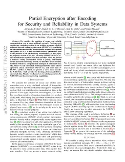 Partial Encryption after Encoding for Security and Reliability in Data
  Systems