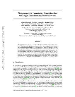 Nonparametric Uncertainty Quantification for Single Deterministic Neural
  Network