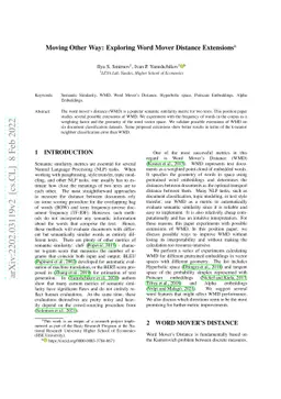 Moving Other Way: Exploring Word Mover Distance Extensions