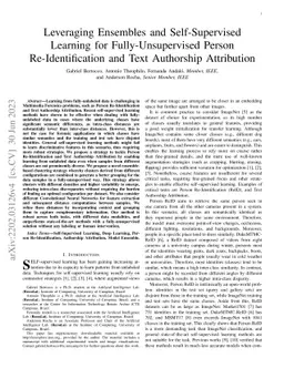 Leveraging Ensembles and Self-Supervised Learning for Fully-Unsupervised
  Person Re-Identification and Text Authorship Attribution