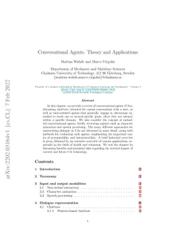 Conversational Agents: Theory and Applications