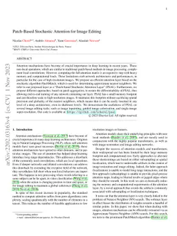 Patch-Based Stochastic Attention for Image Editing
