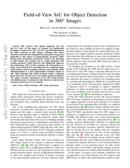 Field-of-View IoU for Object Detection in 360° Images