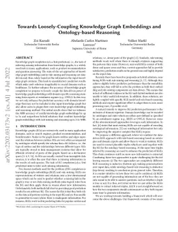 Towards Loosely-Coupling Knowledge Graph Embeddings and Ontology-based
  Reasoning
