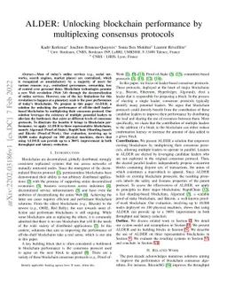 ALDER: Unlocking blockchain performance by multiplexing consensus
  protocols