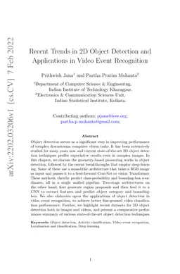 Recent Trends in 2D Object Detection and Applications in Video Event
  Recognition