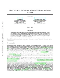 On a prior based on the Wasserstein information matrix