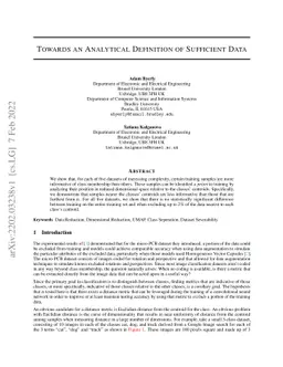 Towards an Analytical Definition of Sufficient Data