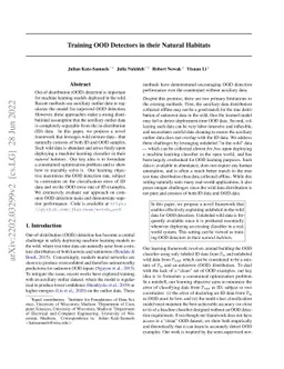 Training OOD Detectors in their Natural Habitats