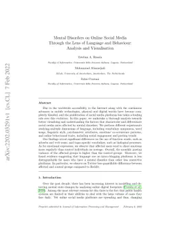 Mental Disorders on Online Social Media Through the Lens of Language and
  Behaviour: Analysis and Visualisation