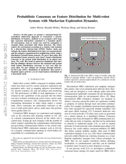 Probabilistic Consensus on Feature Distribution for Multi-robot Systems
  with Markovian Exploration Dynamics