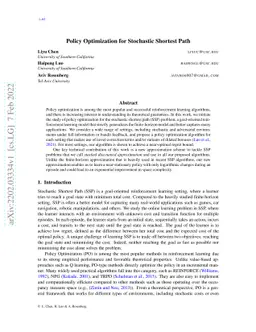 Policy Optimization for Stochastic Shortest Path