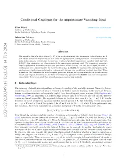 Conditional Gradients for the Approximate Vanishing Ideal