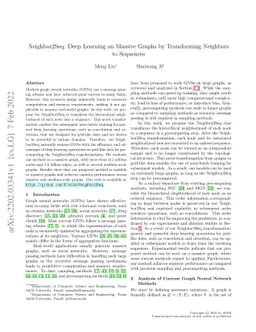 Neighbor2Seq: Deep Learning on Massive Graphs by Transforming Neighbors
  to Sequences